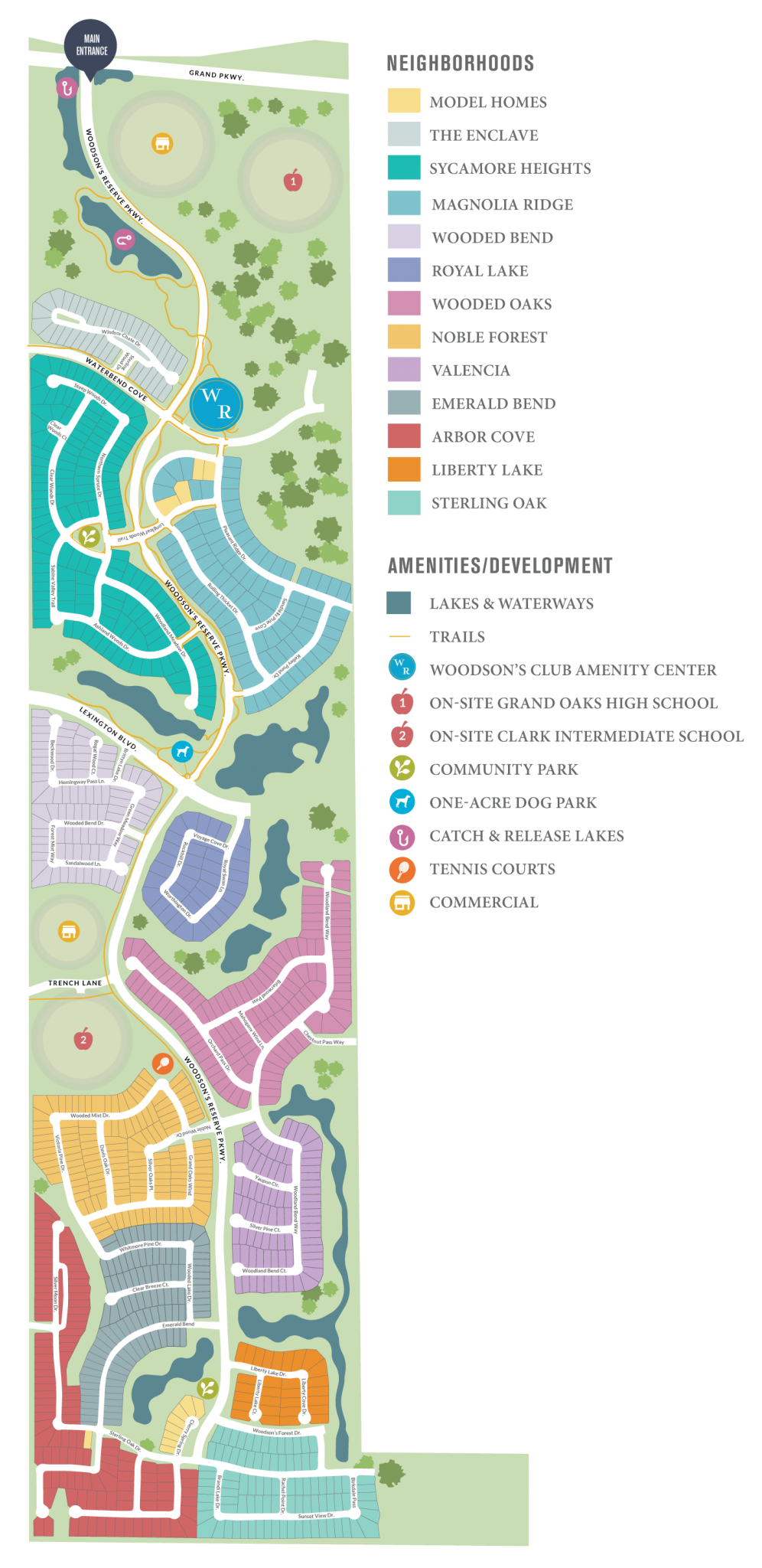 Community Map Woodson's Reserve Spring, Texas